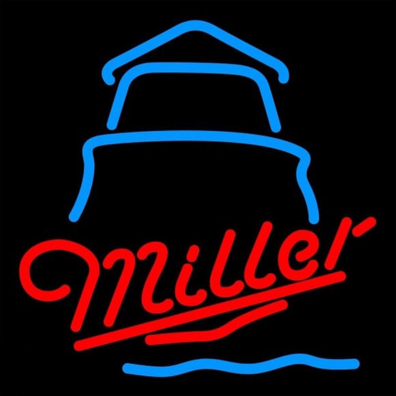 Miller Day Lighthouse Beer Sign Neonkyltti