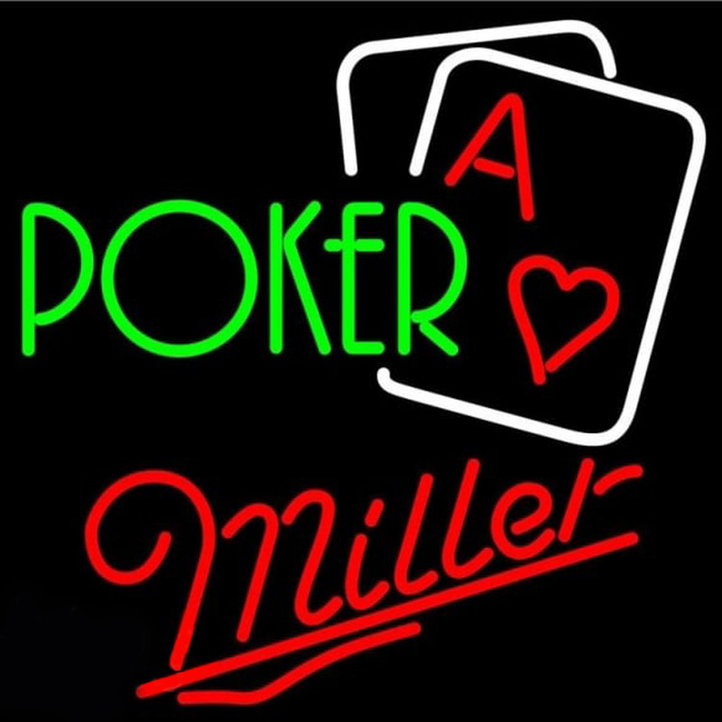 Miller Green Poker Beer Sign Neonkyltti