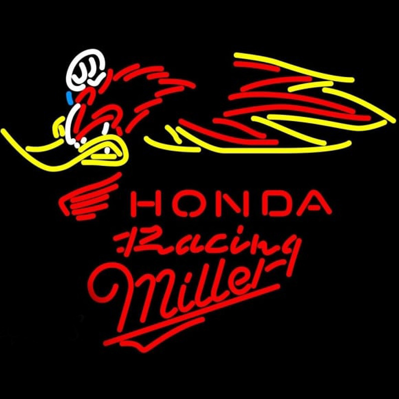 Miller Honda Racing Woody Woodpecker Crf 250,450 Beer Sign Neonkyltti