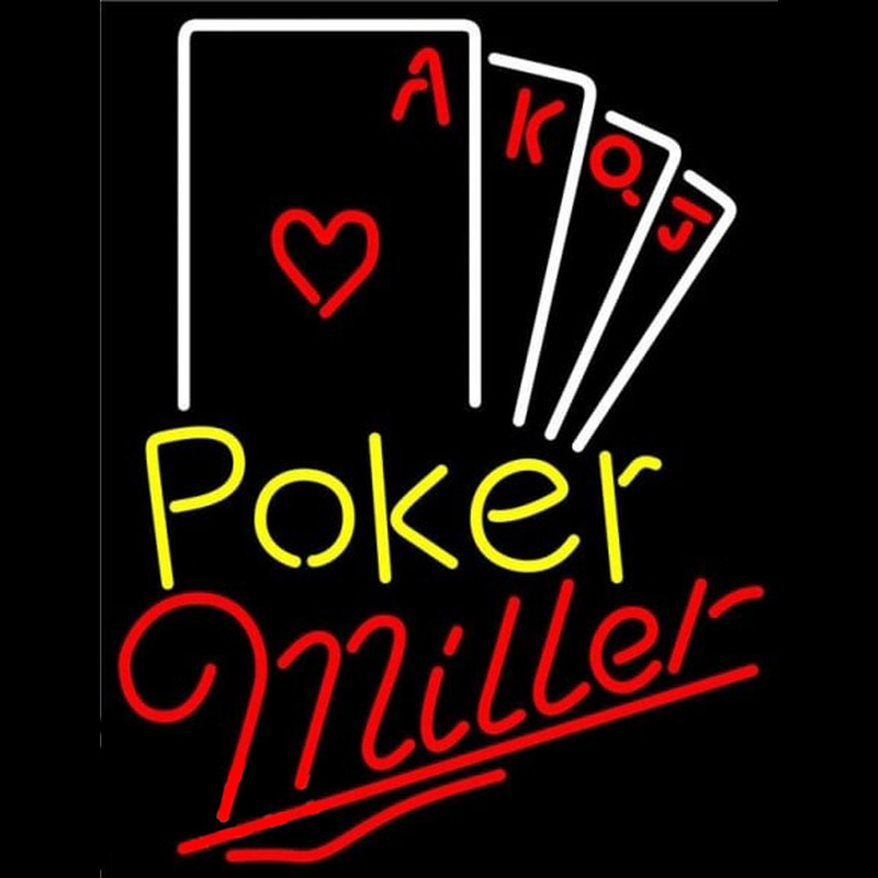 Miller Poker Ace Series Beer Sign Neonkyltti