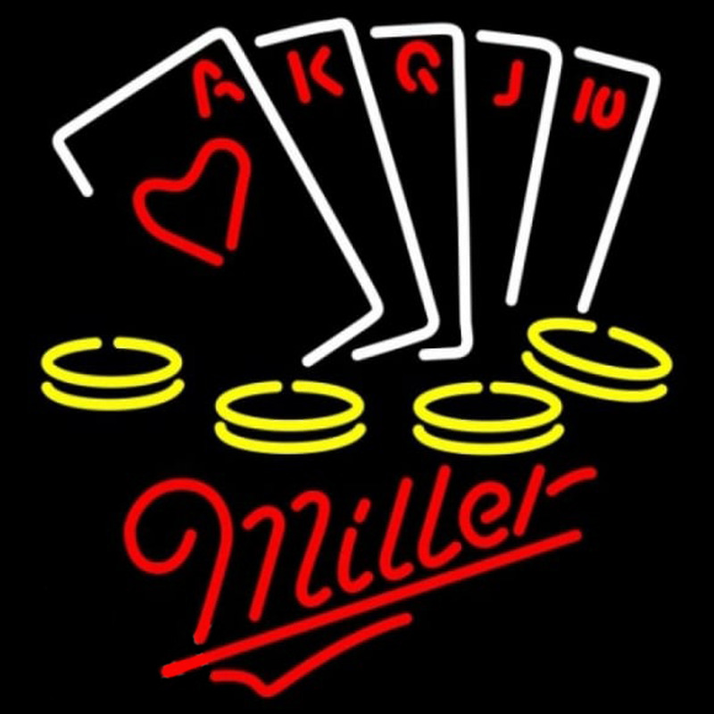 Miller Poker Ace Series Beer Sign Neonkyltti