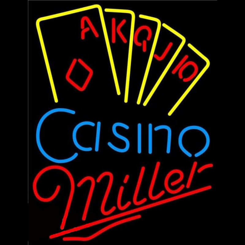 Miller Poker Casino Ace Series Beer Sign Neonkyltti