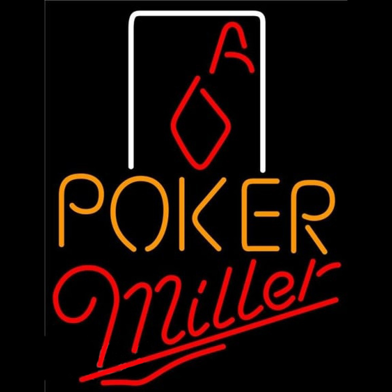 Miller Poker Squver Ace Beer Sign Neonkyltti