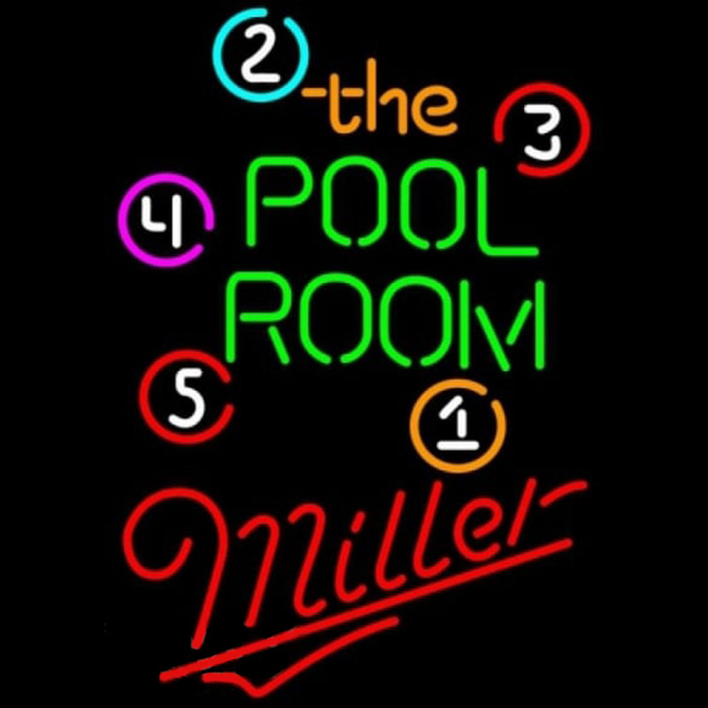 Miller Pool Room Billiards Beer Sign Neonkyltti