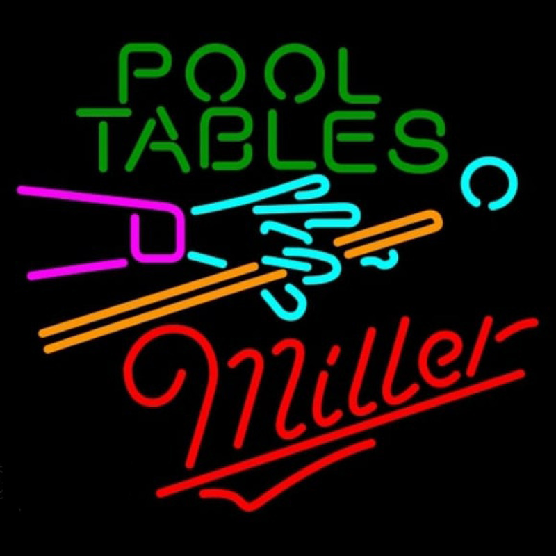 Miller Pool Tables Billiards Beer Sign Neonkyltti