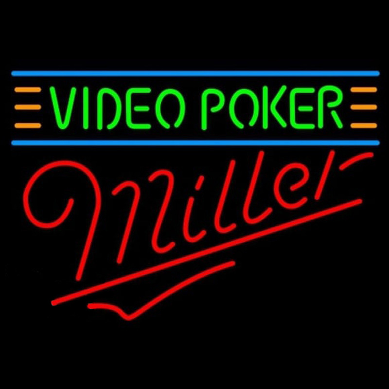 Miller Video Poker Beer Sign Neonkyltti