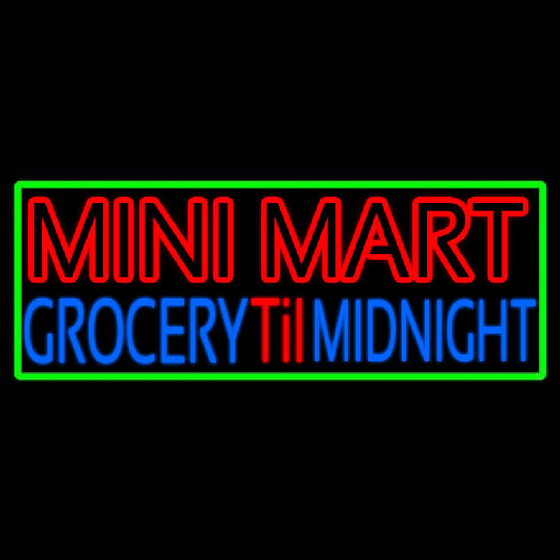 Mini Mart Groceries Till Midnight Neonkyltti