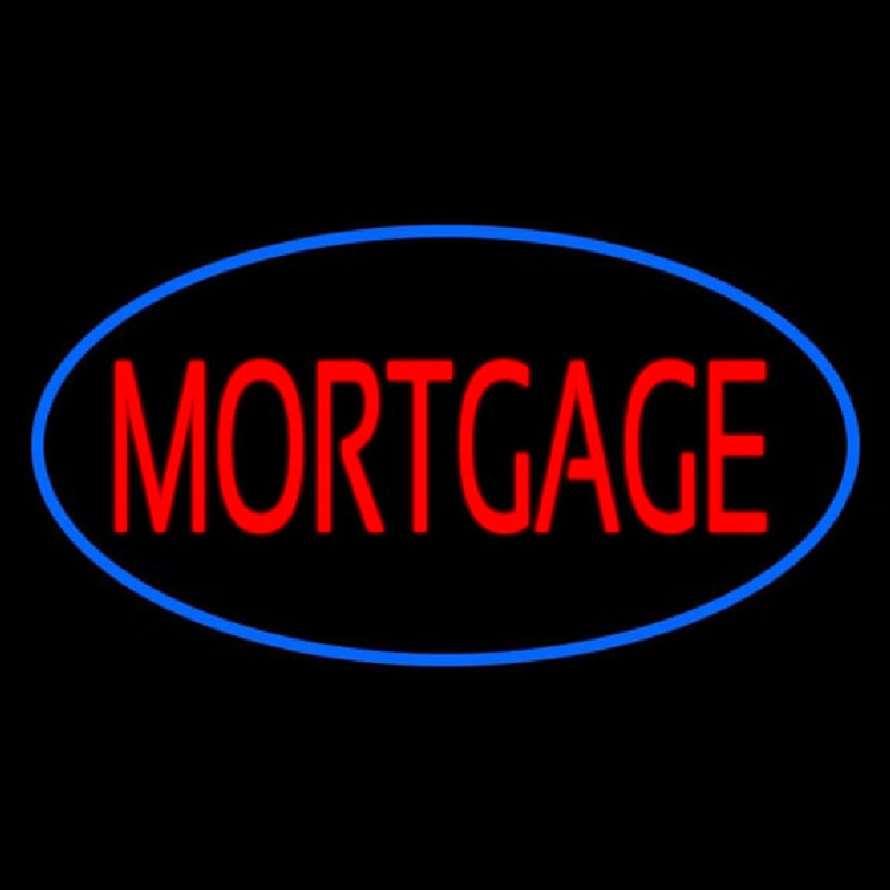 Mortgage Oval Blue Neonkyltti