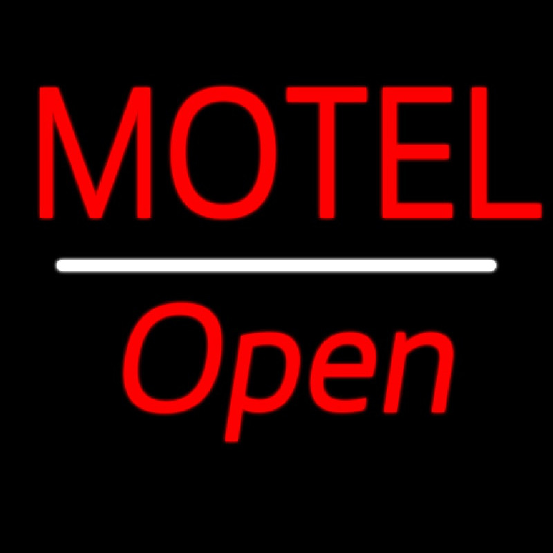 Motel Open White Line Neonkyltti