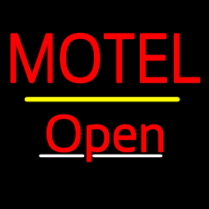 Motel Open Yellow Line Neonkyltti