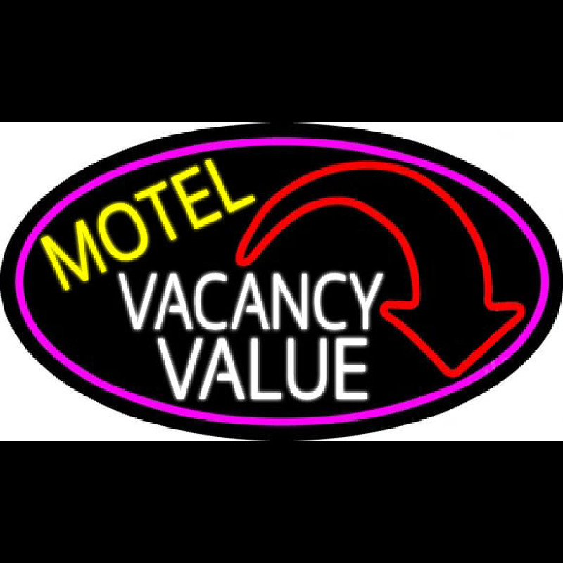 Motel Vacancy Value With Arrow Neonkyltti