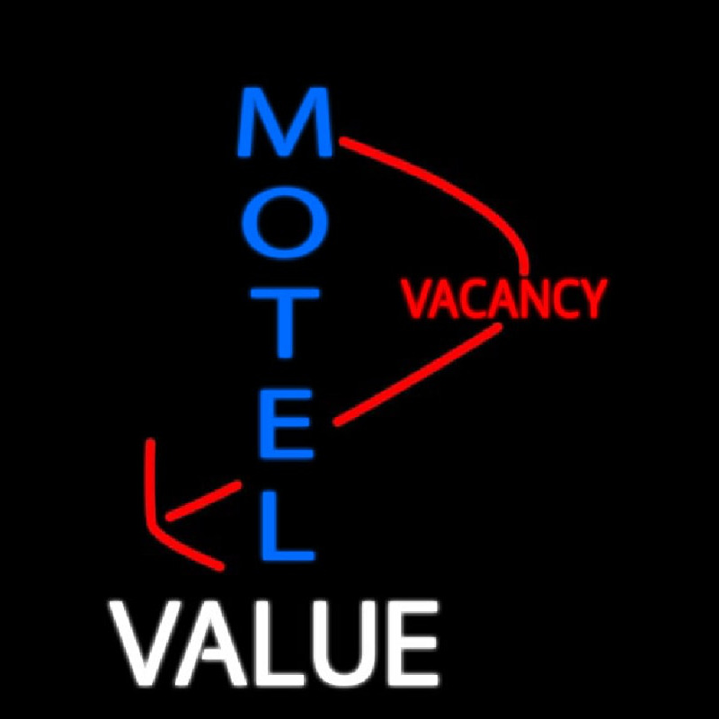 Motel Vacancy Value With Arrow Neonkyltti