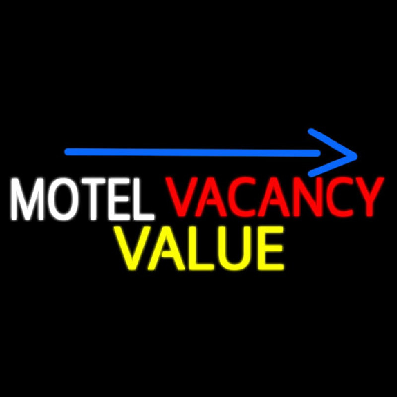 Motel Vacancy Value With Arrow Neonkyltti