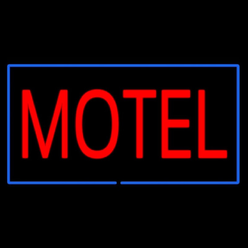 Motel With Blue Border Neonkyltti