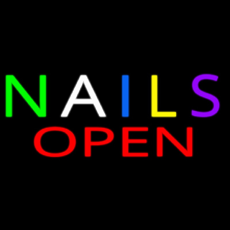 Multi Colored Nails Open Neonkyltti