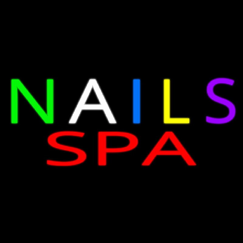 Multi Colored Nails Spa Neonkyltti