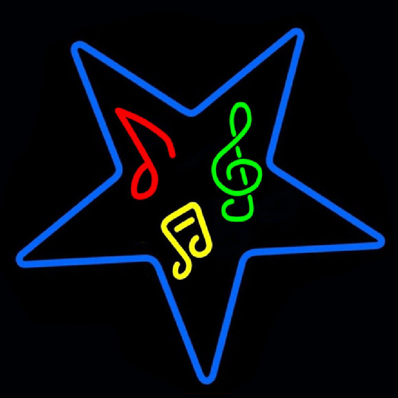 Musical Notes In Star Neonkyltti