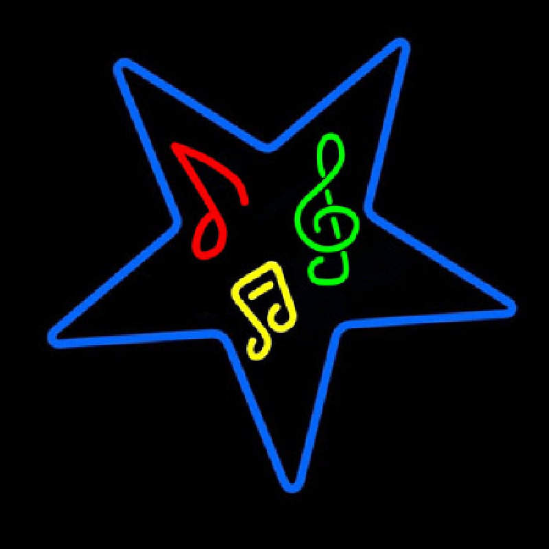 Musical Notes In Star Neonkyltti