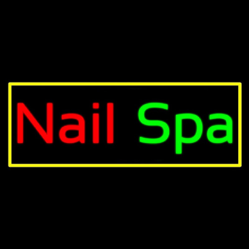 Nail Spa With Yellow Border Neonkyltti