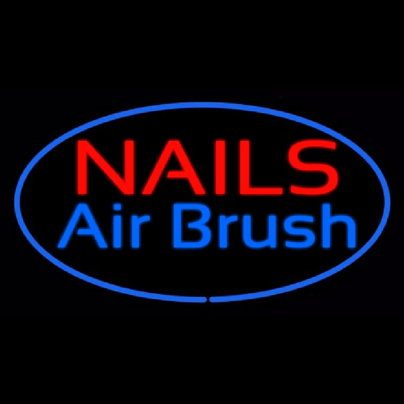 Nails Airbrush Oval Blue Neonkyltti