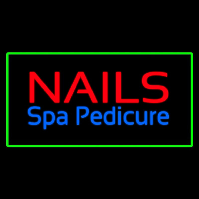 Nails Spa Pedicure Green Border Neonkyltti