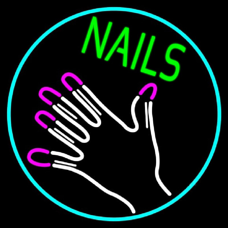 Nails With Hand Logo Neonkyltti