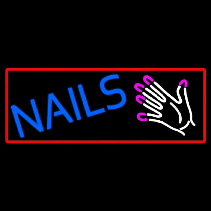 Nails With Hand Logo Neonkyltti