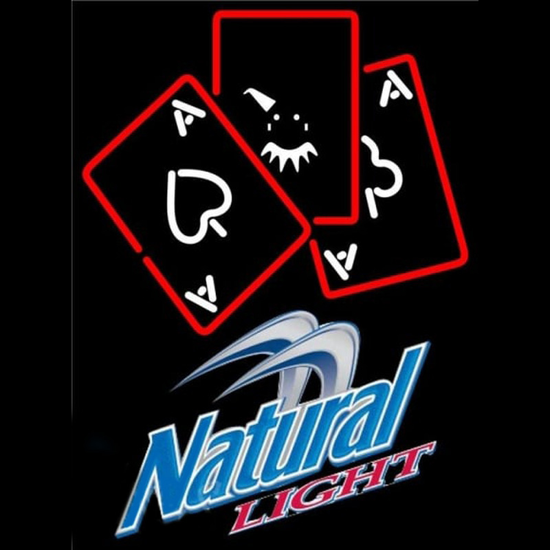 Natural Light Ace And Poker Beer Sign Neonkyltti