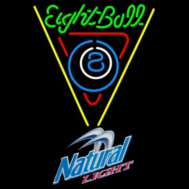 Natural Light Eightball Billiards Pool Beer Sign Neonkyltti