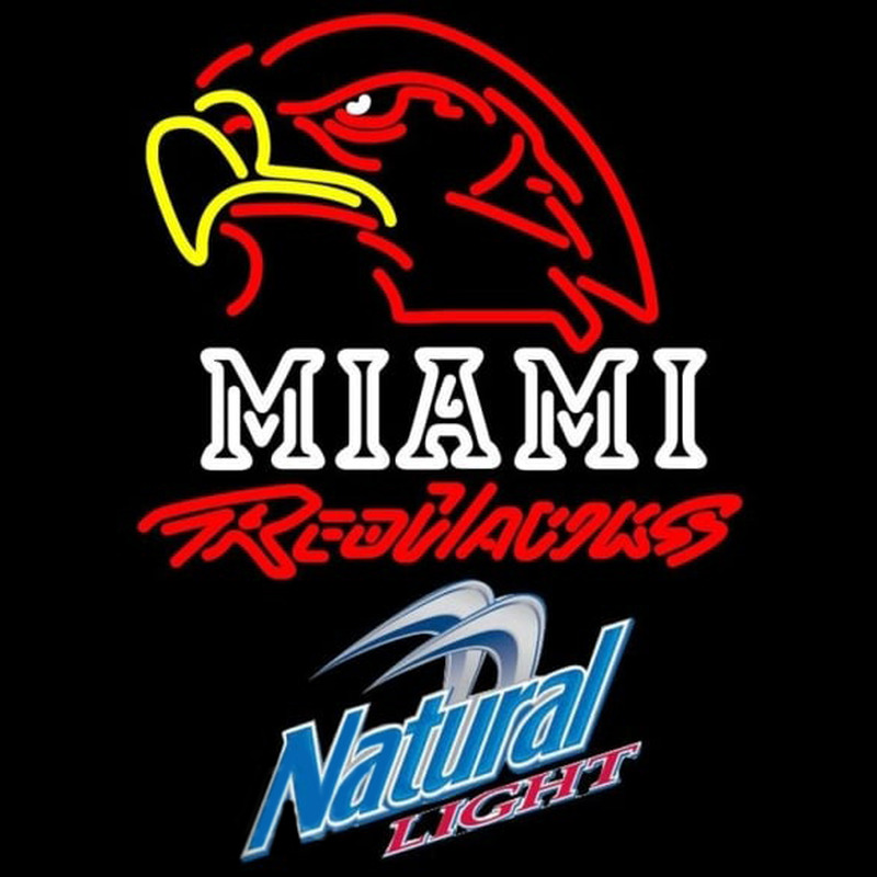 Natural Light Miami University Redhawks Beer Sign Neonkyltti