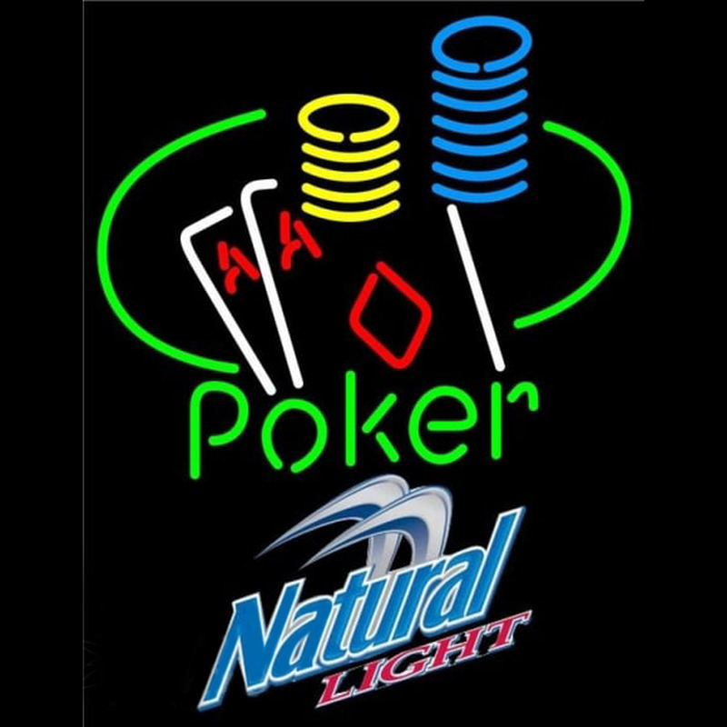 Natural Light Poker Ace Coin Table Beer Sign Neonkyltti