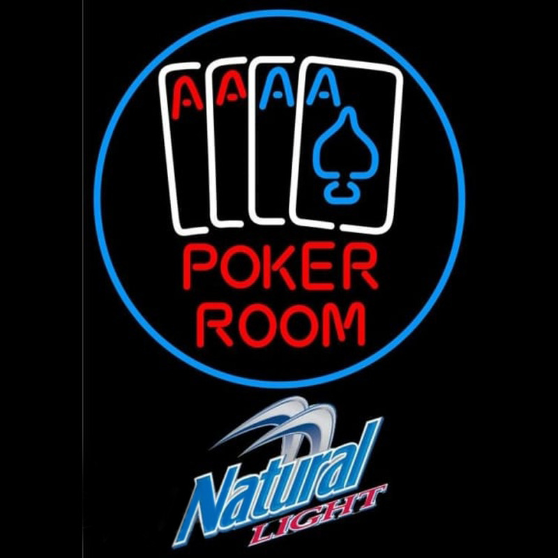 Natural Light Poker Room Beer Sign Neonkyltti