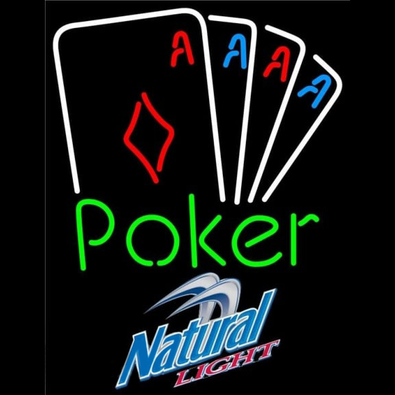 Natural Light Poker Tournament Beer Sign Neonkyltti