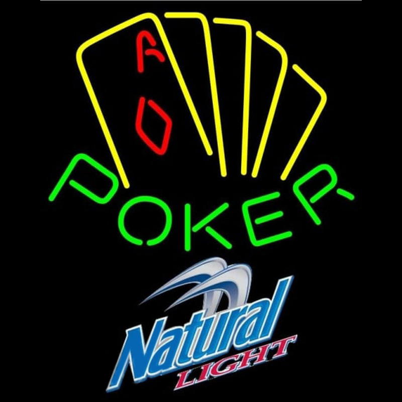 Natural Light Poker Yellow Beer Sign Neonkyltti