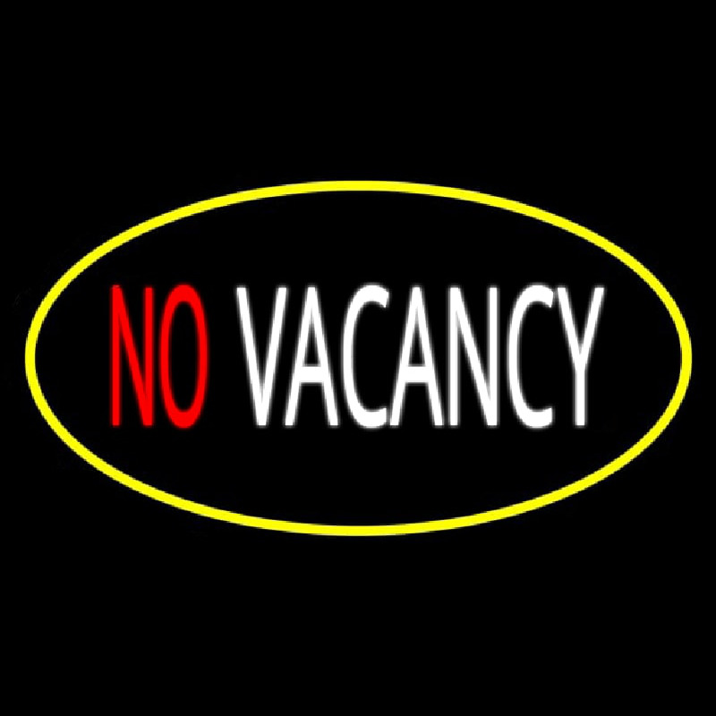 No Vacancy Oval Yellow Neonkyltti