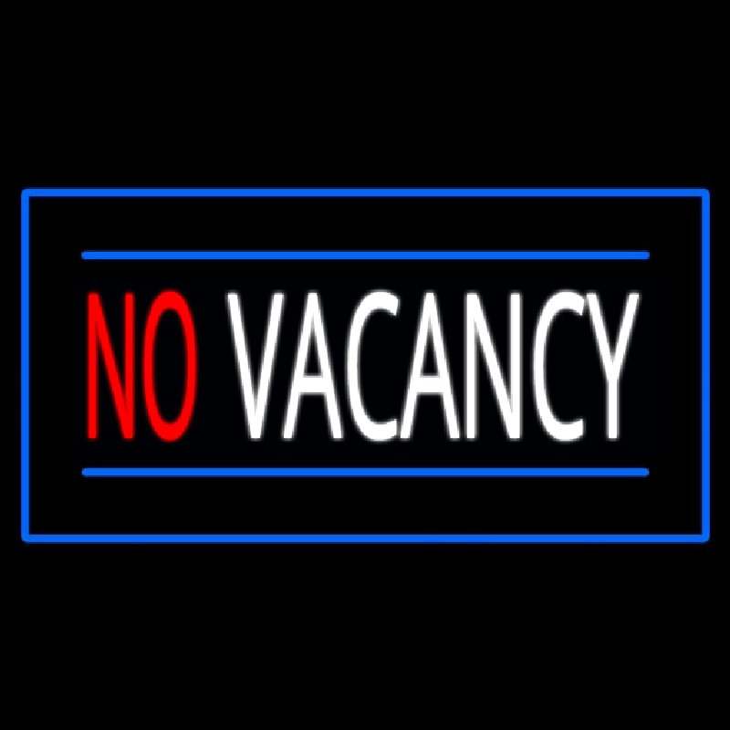 No Vacancy Rectangle Blue Neonkyltti