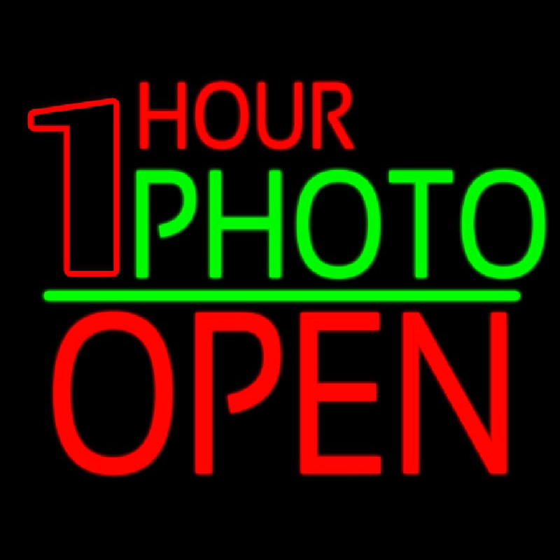 One Hour Photo Open 1 Neonkyltti