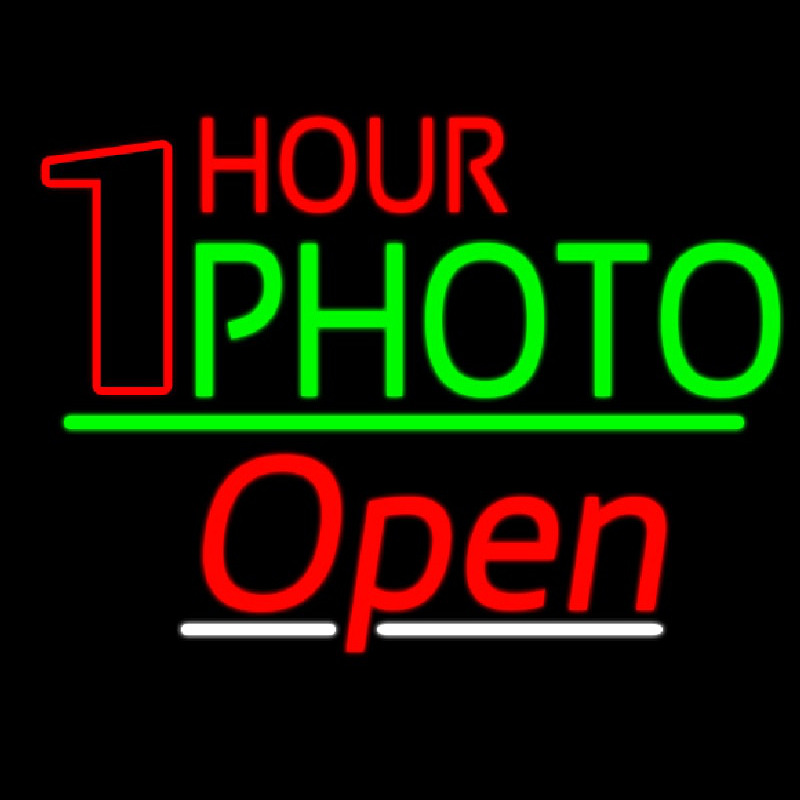 One Hour Photo Open 3 Neonkyltti