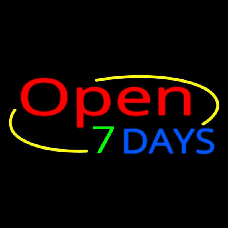 Open 7 Days Neonkyltti