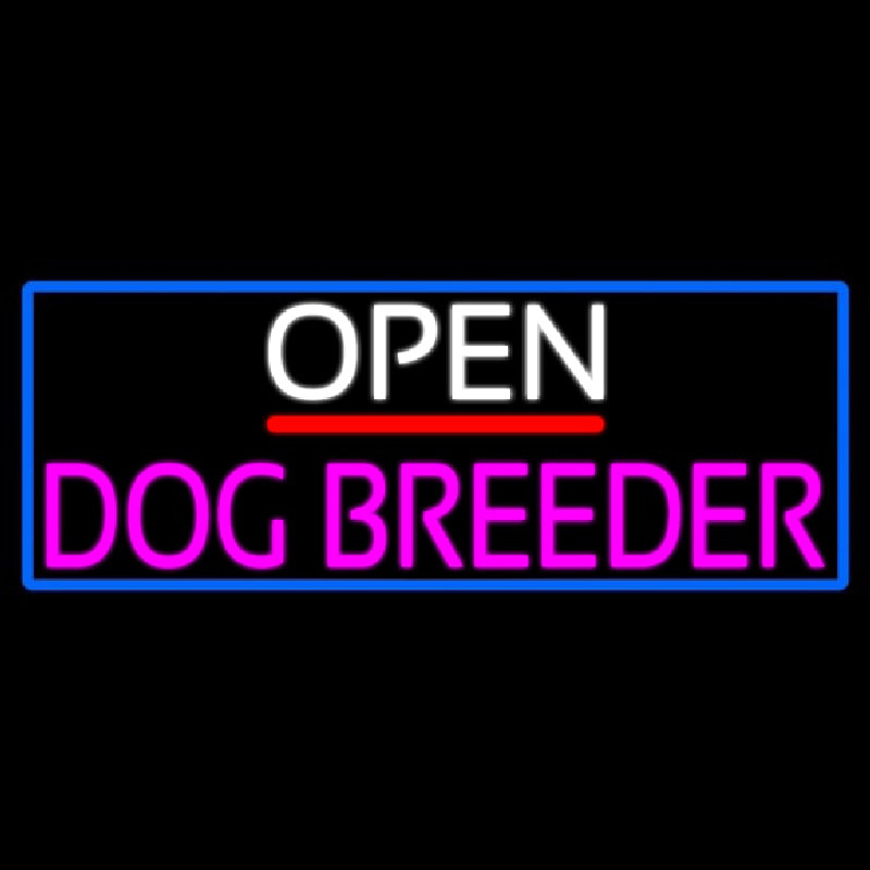 Open Dog Breeder With Blue Border Neonkyltti