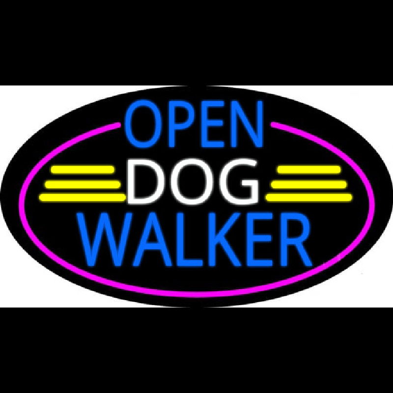 Open Dog Walker Oval With Pink Border Neonkyltti