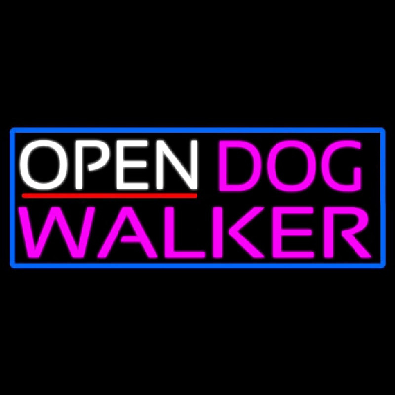 Open Dog Walker With Blue Border Neonkyltti