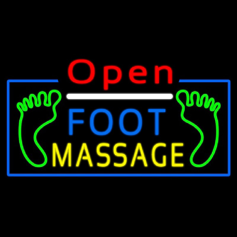 Open Foot Massage Neonkyltti