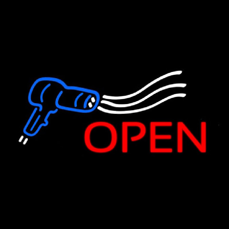 Open Hair Dryer Logo Neonkyltti