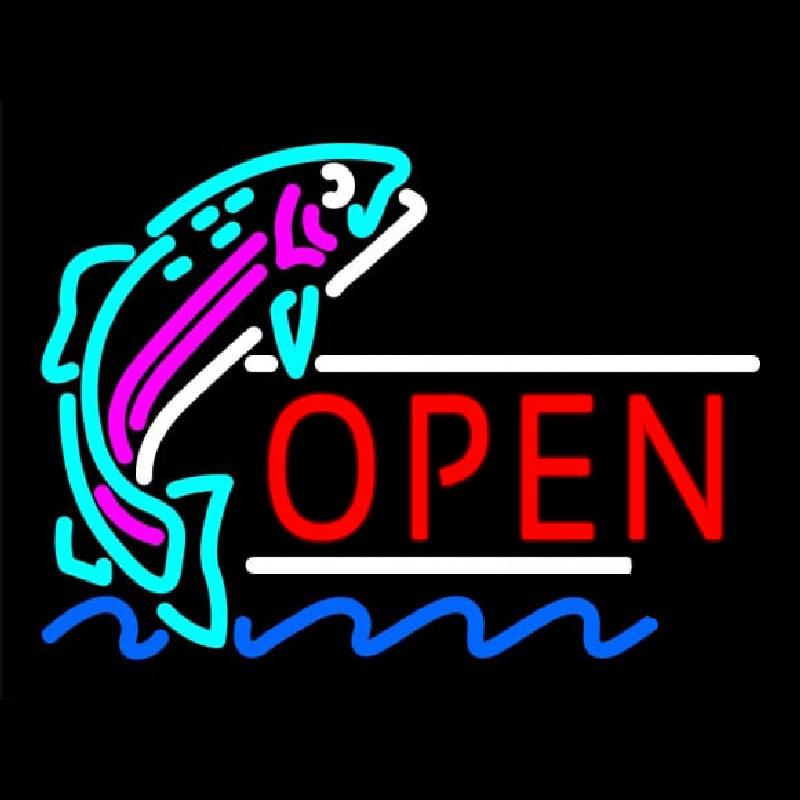 Open Jumping Fish Neonkyltti