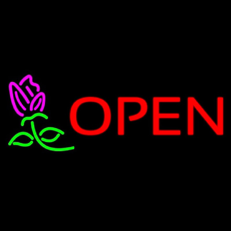 Open Rose Neonkyltti