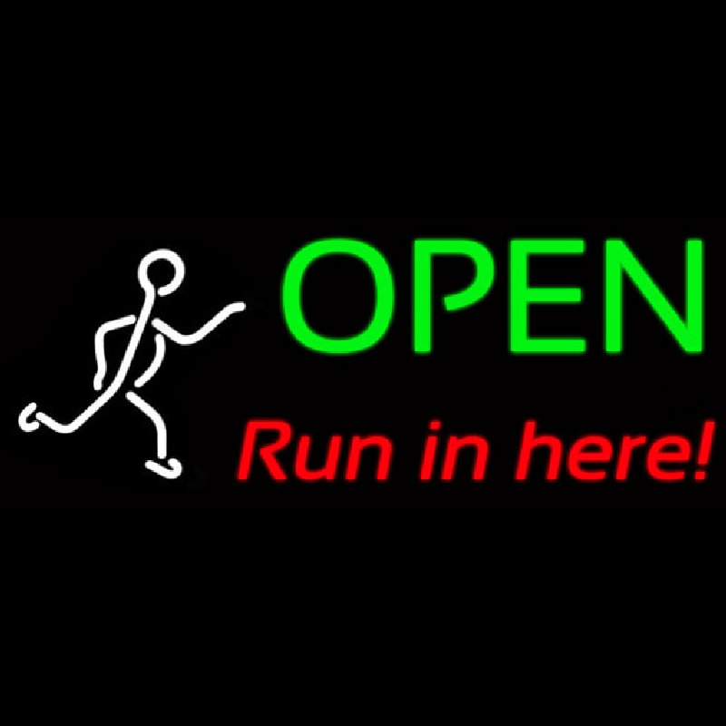 Open Run Ln Herei Neonkyltti