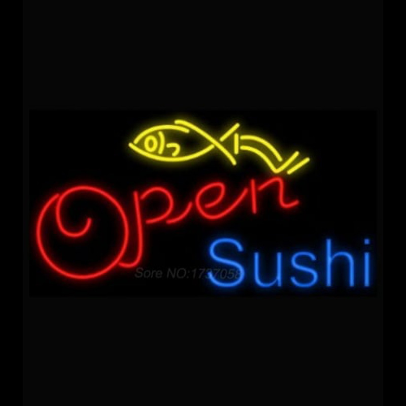 Open Sushi Fish Neonkyltti