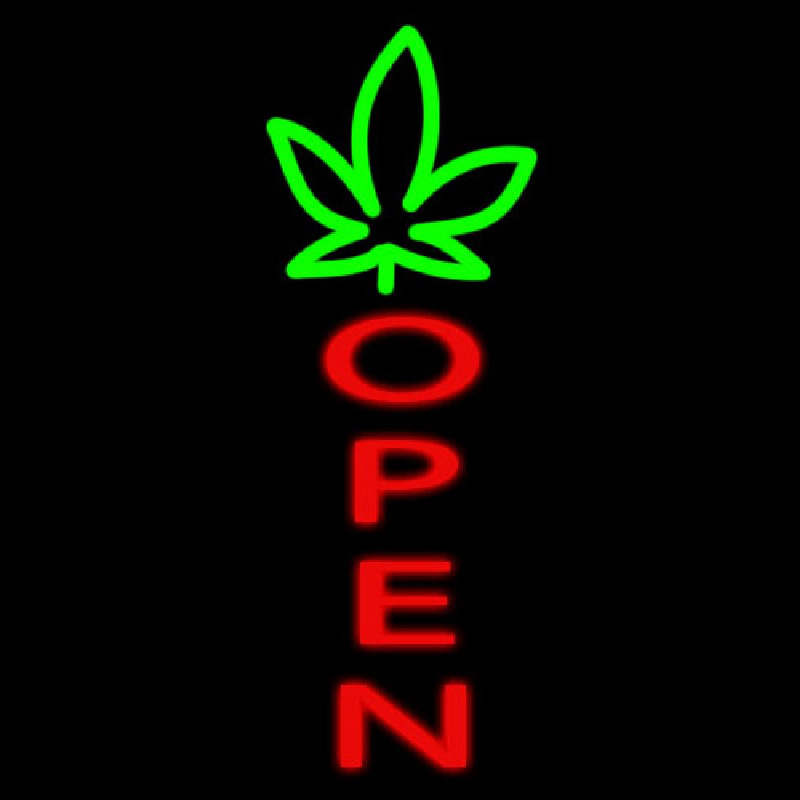 Open With Leaf Logo Neonkyltti