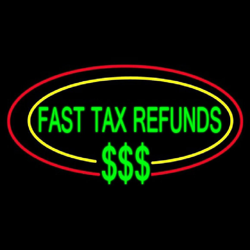 Oval Fast Ta  Refunds Neonkyltti